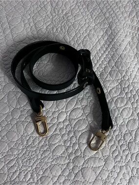 Black Crossbody bag Strap with Gold Hardware